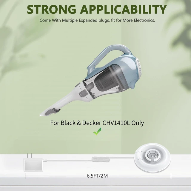Alt view image 3 of 7 - Charger for Black and Decker CHV1410L Dustbuster Cordless Handheld Vacuum Replacement for Black and Decker Power Adapter Supply P/N 90571555-09
