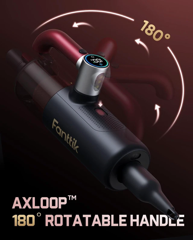 Alt view image 3 of 7 - Fanttik Cruise V11 APEX Handheld Vacuum Cordless, 4-in-1 Vacuum Cleaner for Pet, AxLoop 180° Rotatable Handle, LED Touch Screen, 3 Suction Modes for Home Corners, Couches, Crevices