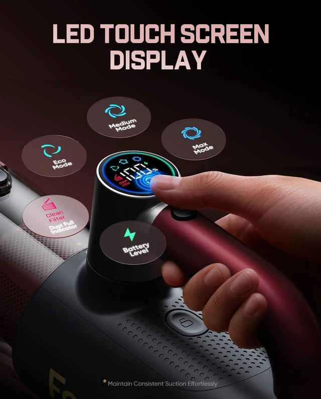 Alt view image 6 of 7 - Fanttik Cruise V11 APEX Handheld Vacuum Cordless, 4-in-1 Vacuum Cleaner for Pet, AxLoop 180° Rotatable Handle, LED Touch Screen, 3 Suction Modes for Home Corners, Couches, Crevices