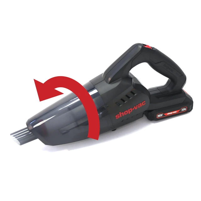 Alt view image 3 of 7 - Shop-Vac 5430087 Handheld Vacuum, Cordless Rechargeable Lithium 20V, Lightweight Design, Ideal for Quick Cleanups in Home, Garage, and Vehicle