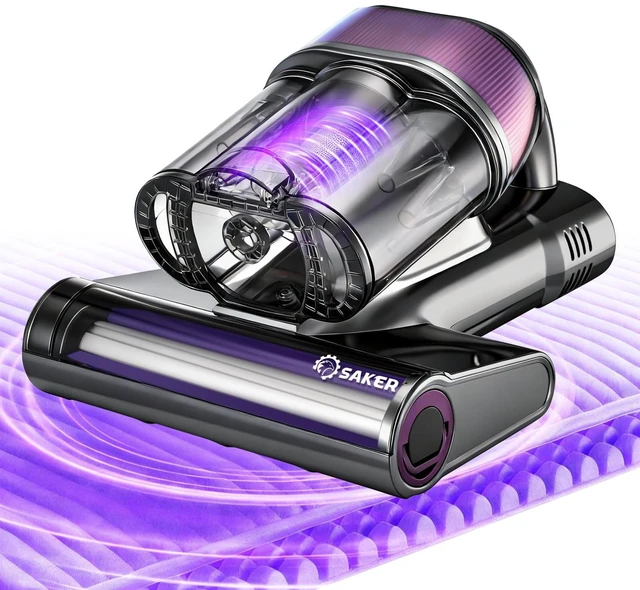 Main image of Saker Mattress Vacuum Cleaner, Handheld Bed Vacuum Cleaner with 16KPa Suction UVC Light, 140°F Heated Air, HEPA Filter, Aroma Function, 16.4FT Cord for Cleaning Bed, Sofa, and Couch