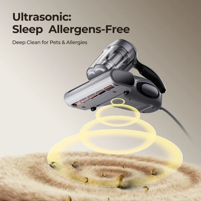 Alt view image 6 of 7 - JIGOO J300 Bed Vacuum Cleaner, Dust Sensor, Pet Hair, UV and Heat, Corded | Deep-clean mattress vacuum cleaner, 500W motor, 13Kpa suction, UV-C light and 130°F heat for beds, sofas, Gray