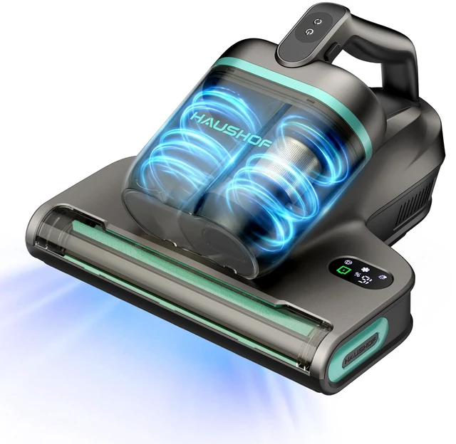 Main image of HAUSHOF Cordless Mattress Vacuum Cleaner, 17kPa, 2 Suction Modes | Dust Index Indicator, 140°F Heat, 11000 BPM Tap, H12 HEPA Filter, 16.9oz Dual Cup, For Couch, Bed, Furniture