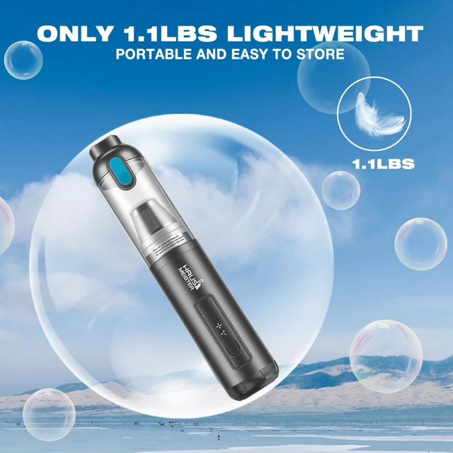 Alt view image 7 of 7 - HAUSMEISTER Airflex Go Cordless Car Vacuum 16000Pa, 4-in-1 Handheld Vacuum with Air Duster & Inflator, Portable Mini Vac for Car Detailing, Pet Hair, Keyboard Cleaning (Black)