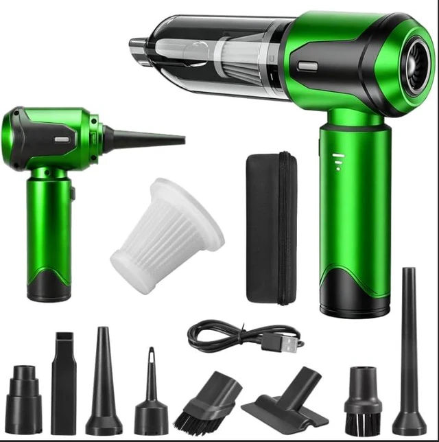 Main image of uxen Handheld Vacuum Cleaner Car Cordless, 26000Pa 4-in-1 Powerful Car Vacuum Cleaner, Portable Mini Vacuum Air Duster, 3 Speed Vacuum for Car, Home, Pet Hair, Green