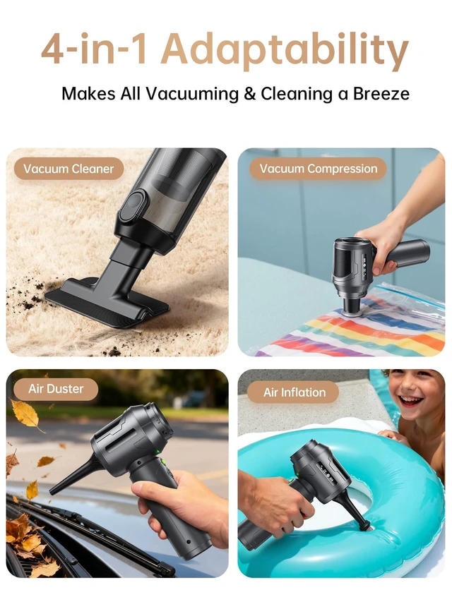 Alt view image 7 of 7 - REWONDER Cordless Car Vacuum Cleaner & Blower Portable Handheld Mini Vac High Power