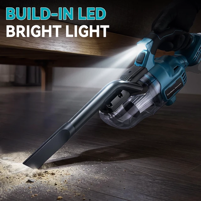 Alt view image 4 of 7 - Cordless Handheld Vacuum Compatible With Makita 18V Battery (Battery Not Included), 400W Strong Suction 5-In-1 Portable Vacuum Cleaner With LED Light and 2 HEPA Filters For Car Garage Home Pet Hair