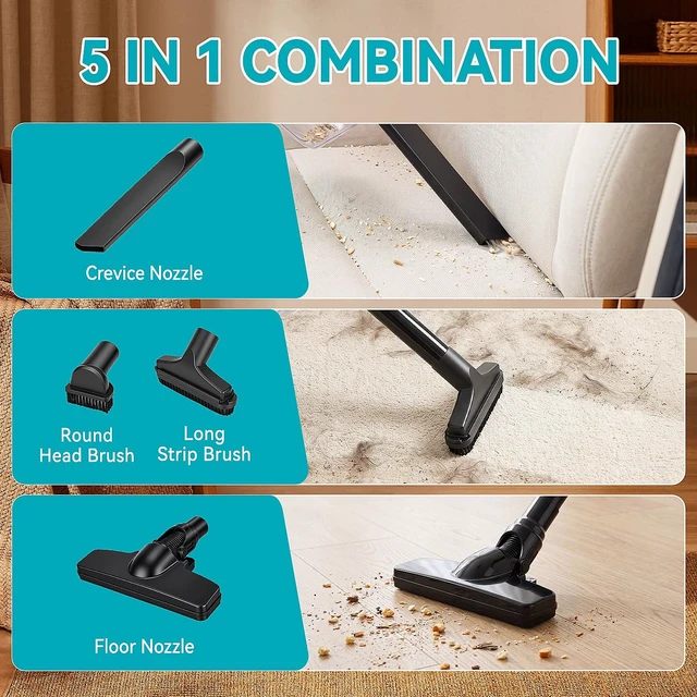 Alt view image 6 of 7 - Cordless Handheld Vacuum Compatible With Makita 18V Battery (Battery Not Included), 400W Strong Suction 5-In-1 Portable Vacuum Cleaner With LED Light and 2 HEPA Filters For Car Garage Home Pet Hair