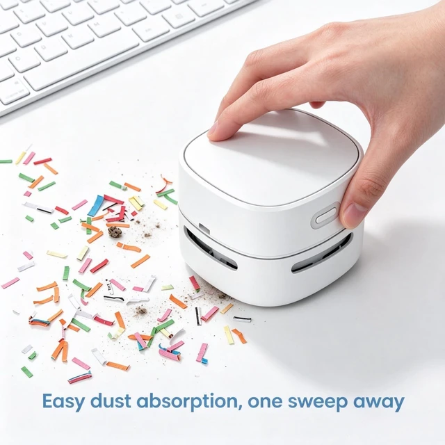 Alt view image 5 of 5 - LOOPANDA Mini Desk Vacuum Cleaner, Portable Handheld Vacuum, Desktop Vacuum for Keyboard, Computer, Office, Eraser Crumbs, Dust & Small Debris