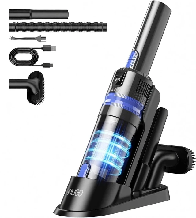 Main image of Filigo Handheld Vacuum Cordless Portable 3in1 Rechargeable Vacuum Cleaner with Charging Dock, Lighweight, 2Speed Modes, Type-C Charging for Car, Home, Office, Pet