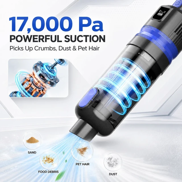 Alt view image 2 of 7 - Filigo Handheld Vacuum Cordless Portable 3in1 Rechargeable Vacuum Cleaner with Charging Dock, Lighweight, 2Speed Modes, Type-C Charging for Car, Home, Office, Pet