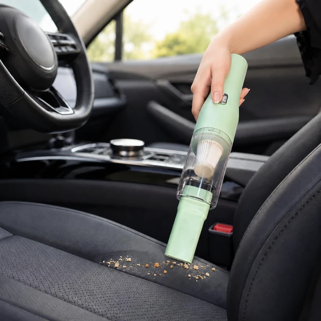 Alt view image 3 of 7 - Mini Plus Handheld Vacuum for Car, Desk, Keyboard, Pet Hair, Mint Green | Quick Cleanups, Tight Spaces, Rechargeable Portable, Crumbs, Sofa, Drawers, Seat Gaps, Washable Filter, Easy Storage