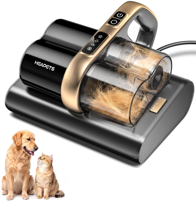Main image of HEAPETS Mattress Vacuum Cleaner, 16kPa Bed Vacuum with Dual Roller Brushes | For Pet Hair, 275nm UV-C Light, 149°F Hot Air, Ultrasonic Technology, H13 HEPA Filter, Dual Dust Cups, 16.4 ft Cord