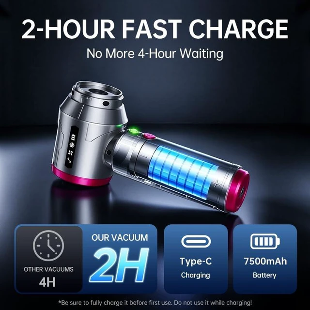 Alt view image 4 of 7 - REWONDER Cordless Car Vacuum Cleaner & Blower Portable Handheld Mini Vac High Power