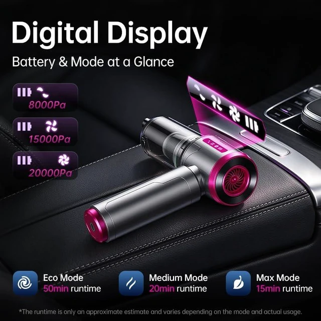 Alt view image 5 of 7 - REWONDER Cordless Car Vacuum Cleaner & Blower Portable Handheld Mini Vac High Power