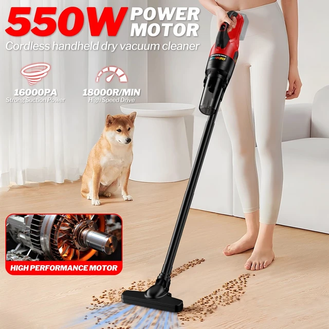 Alt view image 2 of 7 - Cordless Vacuum Cleaner for Milwaukee 18V Battery, 6 in 1 Handheld Electric Vacuum Cleaner with HEPA Filter and LED Light, 46 CFM Portable Hand Vacuum for Floor, Carpet, Car (Battery Not Included)