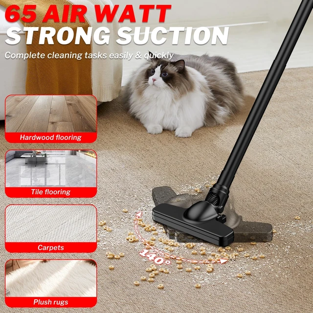 Alt view image 4 of 7 - Cordless Vacuum Cleaner for Milwaukee 18V Battery, 6 in 1 Handheld Electric Vacuum Cleaner with HEPA Filter and LED Light, 46 CFM Portable Hand Vacuum for Floor, Carpet, Car (Battery Not Included)