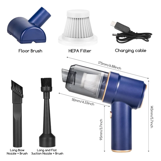 Alt view image 5 of 6 - KingFurt Car Vacuum Handheld Cordless Bug Vacuum Catcher for Adults | Rechargeable 2-in-1 Cordless Vacuum and Insect Catcher with LED Light and Multi-nozzles for Home, Office, and Car