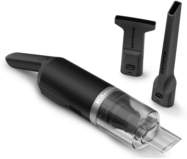 Main image of KitchenAid Go Cordless Kitchen Vacuum, Battery Sold Separately, KKVR100 | Cordless, Sleek and Compact Design, 2-in-1 Wide Mouth Scraper and Crevice tool included, Battery Sold Separately, Black Matte
