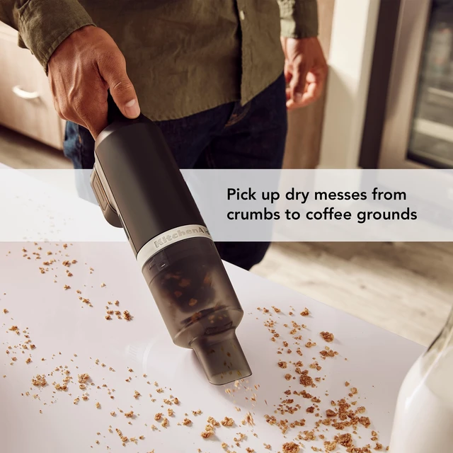 Alt view image 4 of 6 - KitchenAid Go Cordless Kitchen Vacuum, Battery Sold Separately, KKVR100 | Cordless, Sleek and Compact Design, 2-in-1 Wide Mouth Scraper and Crevice tool included, Battery Sold Separately, Black Matte