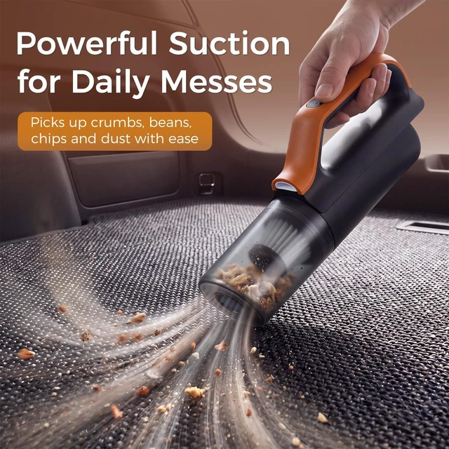 Alt view image 2 of 7 - Bsdgeclogy Cordless Handheld Vacuum, 4-in-1 Car Vacuum USB-C Rechargeable | 4-in-1 vacuum with LED light, large dust cup, 11 accessories, lightweight design, for car and home cleaning.