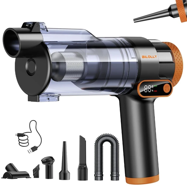 Main image of BiLOLLY Handheld Vacuum Cordless, 20000Pa Portable Car Vacuum Cleaner & Air Duster, 2-in-1 Vacuum and Blower, 0.4L Dust Cup, Rechargeable Mini Vacuum for Car, Home, Office, Pet Hair