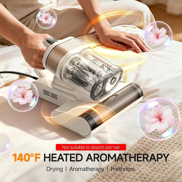 Alt view image 4 of 7 - FEPPO Mattress Vacuum Cleaner PRO, 4-in-1 16Kpa Bed Vacuum with UV-C Light | 140°F Heat, HEPA Filter, Ultrasonic & 40,000 BPM, Handheld Vacuums Cleaner for Bed, Sofa, Couch, Crib(Corded, 550W)