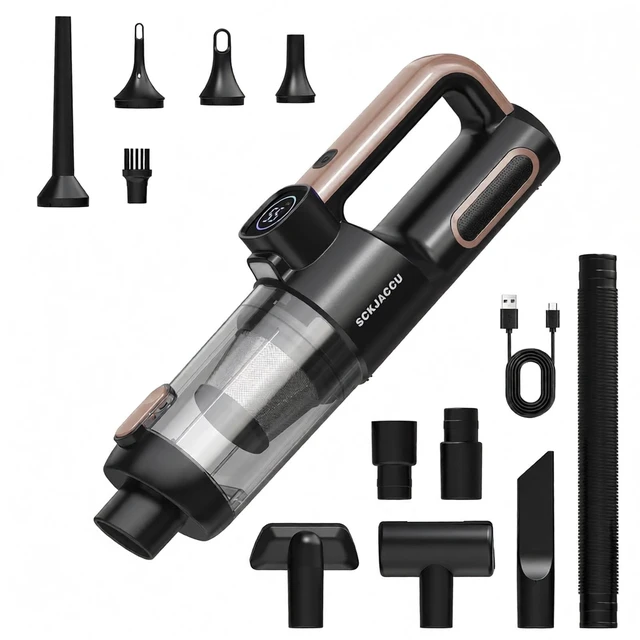 Main image of SCKJACCU Cordless Pet Hair Handheld Vacuum Cleaner with 6000mAH Capacity | 130W Brushless Quiet Power Motor,With Long Suction Nozzle For Carpet,Couch,Car, Home, Office, Dog Vacuum,CatHair