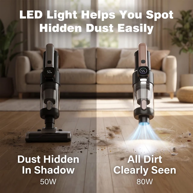 Alt view image 6 of 7 - SCKJACCU Cordless Pet Hair Handheld Vacuum Cleaner with 6000mAH Capacity | 130W Brushless Quiet Power Motor,With Long Suction Nozzle For Carpet,Couch,Car, Home, Office, Dog Vacuum,CatHair