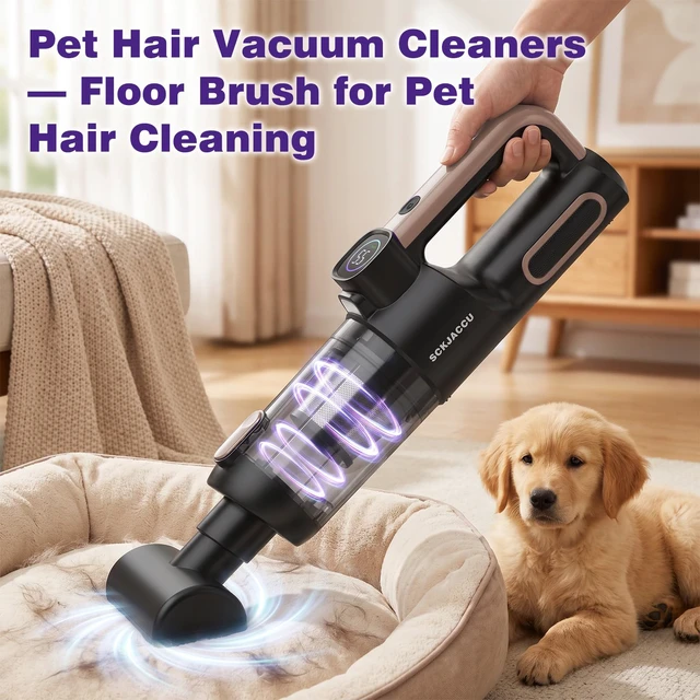 Alt view image 5 of 7 - SCKJACCU Cordless Pet Hair Handheld Vacuum Cleaner with 6000mAH Capacity | 130W Brushless Quiet Power Motor,With Long Suction Nozzle For Carpet,Couch,Car, Home, Office, Dog Vacuum,CatHair