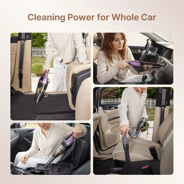 Alt view image 6 of 7 - Shop-Vac S1 12V Car Vacuum Portable, Cigarette Lighter Plug, Purple | Dual-Speed Powerful Handheld Vacuum with Multiple Nozzles, Hand Vacuum for Deep Interior Detail Cleaning, 10 FT Cord