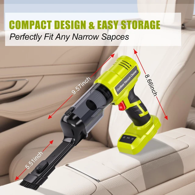 Alt view image 6 of 7 - Philophca Cordless Vacuum Compatible with Ryobi 18V Battery, Handheld Electric Vacuum Cleaner with 105AW Powerful Suction, 3-Speed Car Vacuum for Home Pet Hair, Car (5 Filters, Battery Not Included)