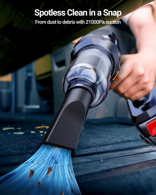 Alt view image 2 of 6 - SEALIGHT Car Vacuum Portable Cordless, 21000pa High Power Handheld Car Vacuum, Two Batteries Long Endurance, 18v/120w Portable Vacuum Cleaner for Car & Home