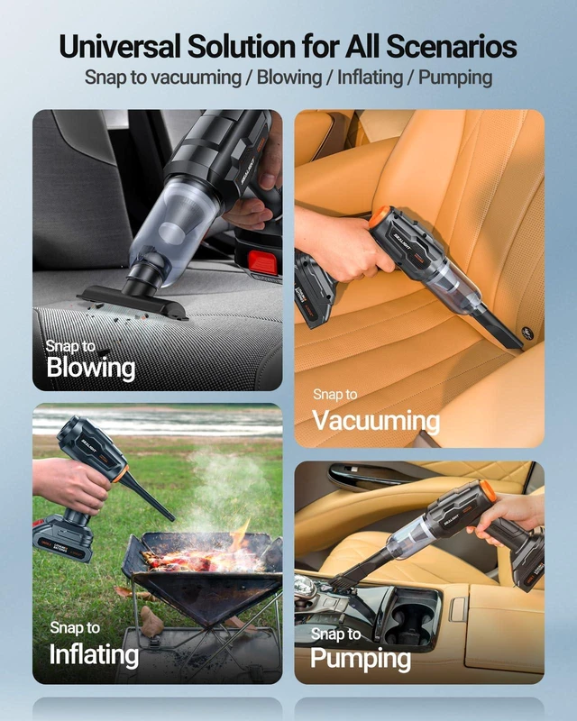 Alt view image 3 of 6 - SEALIGHT Car Vacuum Portable Cordless, 21000pa High Power Handheld Car Vacuum, Two Batteries Long Endurance, 18v/120w Portable Vacuum Cleaner for Car & Home