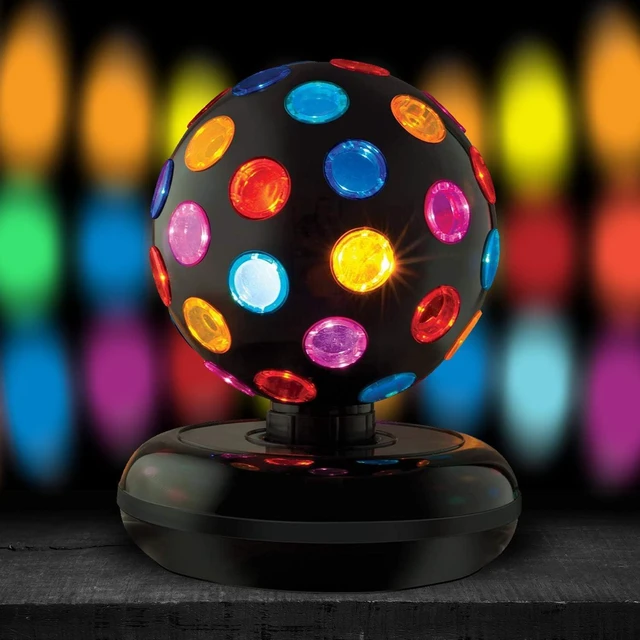 Main image of Kicko Spinning Disco Ball - 11-Inch Disco Ball Decor with Party Lights 360 Degree Rotating Neon LED Light for Kids and Adults - Colorful Flashing for 80s Party and Events