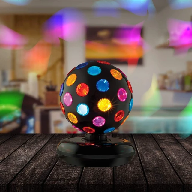 Alt view image 5 of 7 - Kicko Spinning Disco Ball - 11-Inch Disco Ball Decor with Party Lights 360 Degree Rotating Neon LED Light for Kids and Adults - Colorful Flashing for 80s Party and Events
