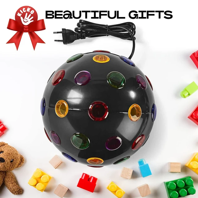 Alt view image 6 of 7 - Kicko Spinning Disco Ball - 11-Inch Disco Ball Decor with Party Lights 360 Degree Rotating Neon LED Light for Kids and Adults - Colorful Flashing for 80s Party and Events