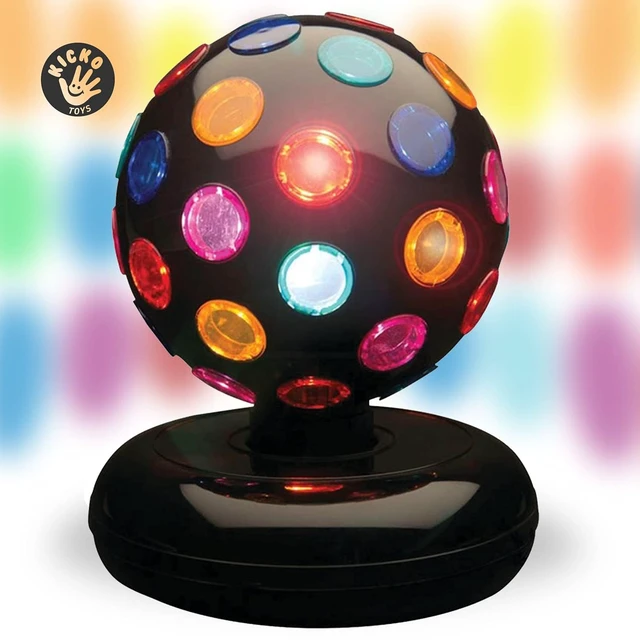 Alt view image 2 of 7 - Kicko Spinning Disco Ball - 11-Inch Disco Ball Decor with Party Lights 360 Degree Rotating Neon LED Light for Kids and Adults - Colorful Flashing for 80s Party and Events