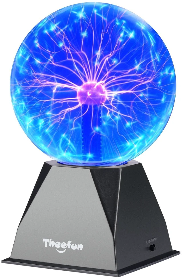 Main image of Theefun Plasma Ball 6 Inch Plasma Lamp Touch & Sound Sensitive Plasma Globe | Blue Electric Lighting Novelty Light for Parties, Home, Prop, Room Decoration
