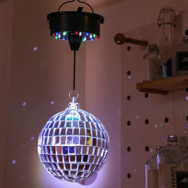 Alt view image 7 of 7 - Tuanse 6rpm Rotating Disco Ball Mount Electric Motor with Lights Plug | 4 Colors, 2 Mode, Rotating Ball Mount with Chain, Fits 6/8/12 Inch Balls Not Included, for Clubs Stages Night Bands Djs