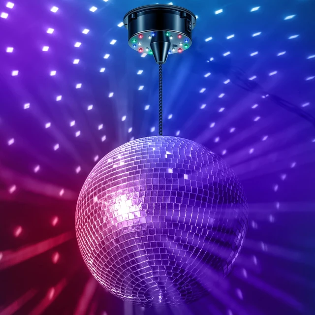 Alt view image 6 of 7 - Tuanse 6rpm Rotating Disco Ball Mount Electric Motor with Lights Battery | 4 Colors, 2 Mode, Rotating Ball Mount with Chain, Fits 6/8/12 Inch Balls Not Included, for Clubs Stages Night Bands Djs