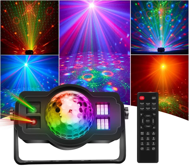 Main image of 3-in-1 Disco Ball Party Lights, Sound Activated DJ Strobe Light with 60 Patterns, USB Powered Disco Light Projector for Room Decor, Glow Party Supplies, Birthday, Christmas, Halloween