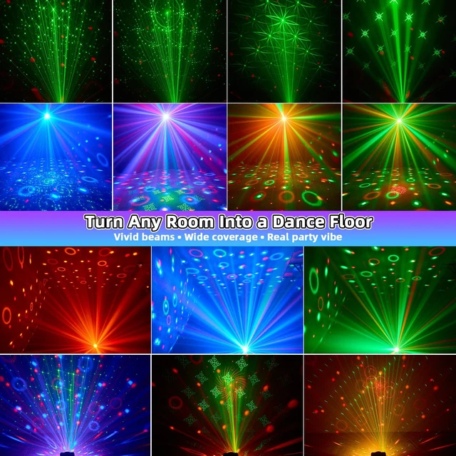 Alt view image 3 of 7 - 3-in-1 Disco Ball Party Lights, Sound Activated DJ Strobe Light with 60 Patterns, USB Powered LED Projector for Room Decor, Birthday Gift, Christmas Halloween Glow Party Supplies, RGB Stage Lighting