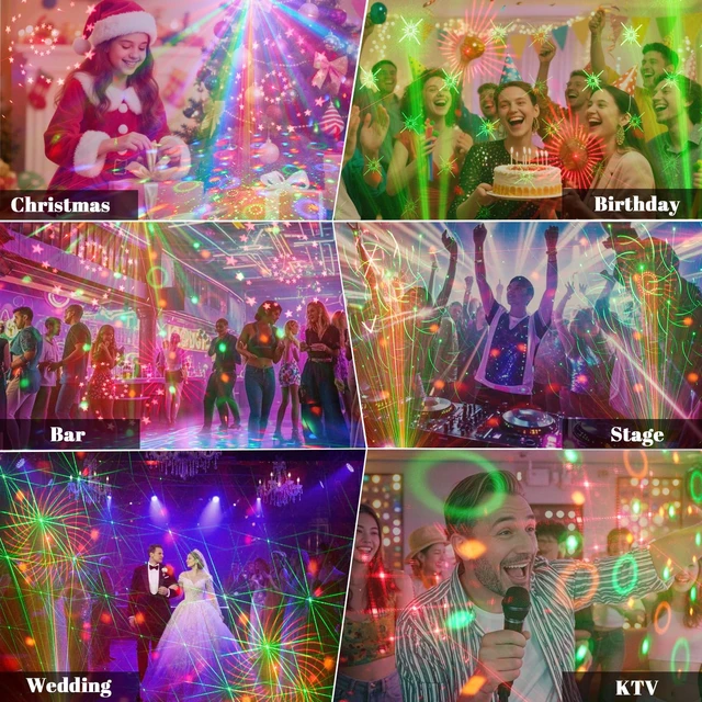 Alt view image 7 of 7 - 3-in-1 Disco Ball Party Lights, Sound Activated DJ Strobe Light with 60 Patterns, USB Powered LED Projector for Room Decor, Birthday Gift, Christmas Halloween Glow Party Supplies, RGB Stage Lighting
