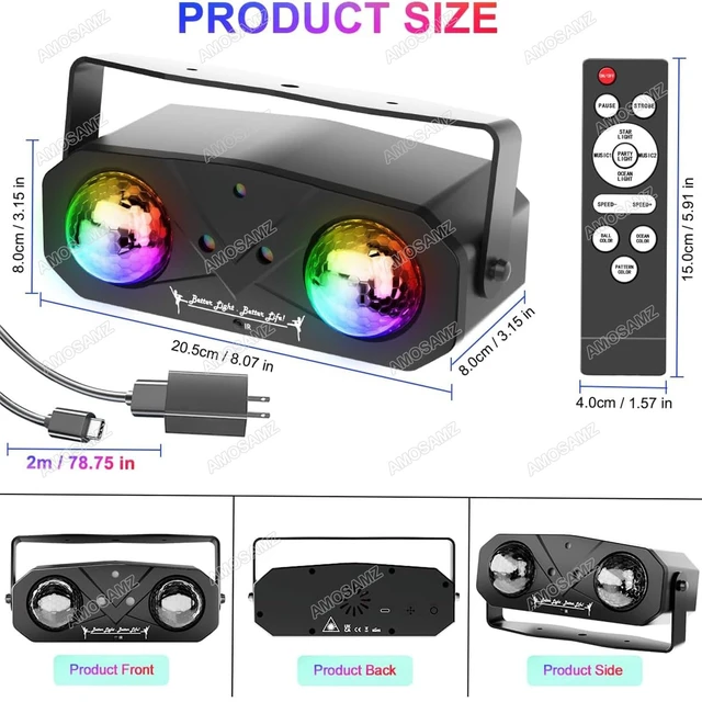 Alt view image 6 of 7 - Disco Lights Disco Ball, Sound Activated Party Light with Roating Disco Ball,Star Projector,Ocean Light and Laser Lights for Party DJ KTV Club Wedding Festivals Stage Dancing Christmas