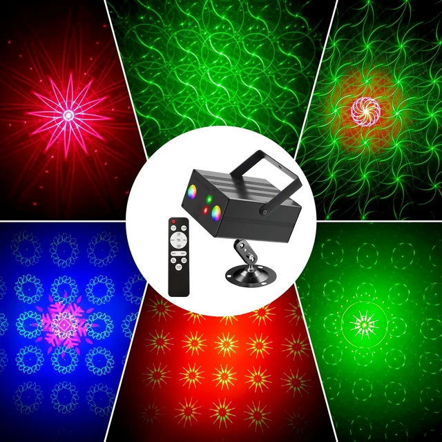 Alt view image 4 of 7 - Mslitely Disco Ball Party Lights, RGB LED Stage Strobe Light Projector with Remote Control, Sound Activated DJ Lighting for Christmas Birthday Party Club Bar Rave Home Decor Gifts
