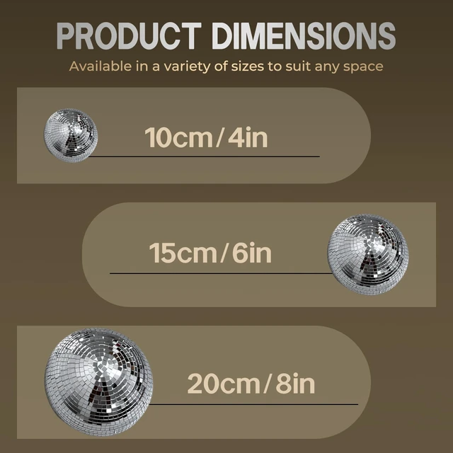Alt view image 4 of 6 - KMLSHLL 3 Pcs Half Disco Ball Wall Decor, Silver, 8/6/4 Inch | Reflective, Ball Decoration with Adhesive Backing, Wall Art for Indoor Outdoor Home Bar Birthday Party