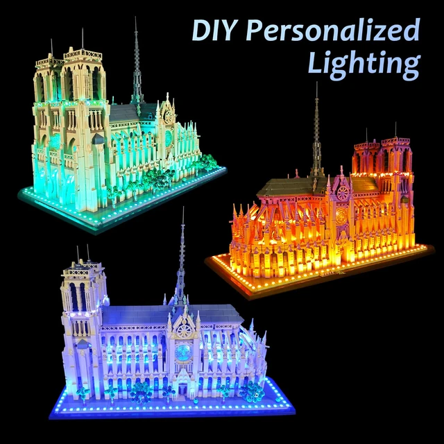 Alt view image 2 of 7 - Neisouf Color Changing LED Light kit Compatible with Lego 21061 Notre Dame, App and Remote Control (No Model Only Light)