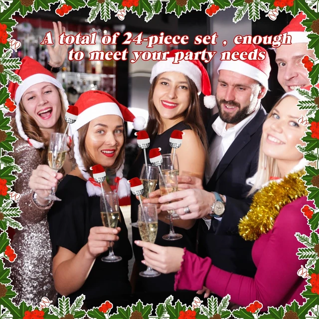 Alt view image 4 of 6 - Christmas Disco Ball Straws and Stirrers with Christmas Hats Reusable Mini Disco Plastic Cocktail Straws Mirror Disco Cocktail Stirrers for Christmas Holiday Disco Party Decorations Supplies(24 Pcs)