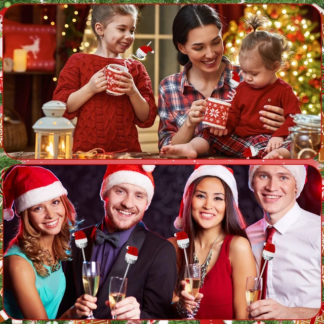 Alt view image 5 of 6 - Christmas Disco Ball Straws and Stirrers with Christmas Hats Reusable Mini Disco Plastic Cocktail Straws Mirror Disco Cocktail Stirrers for Christmas Holiday Disco Party Decorations Supplies(24 Pcs)